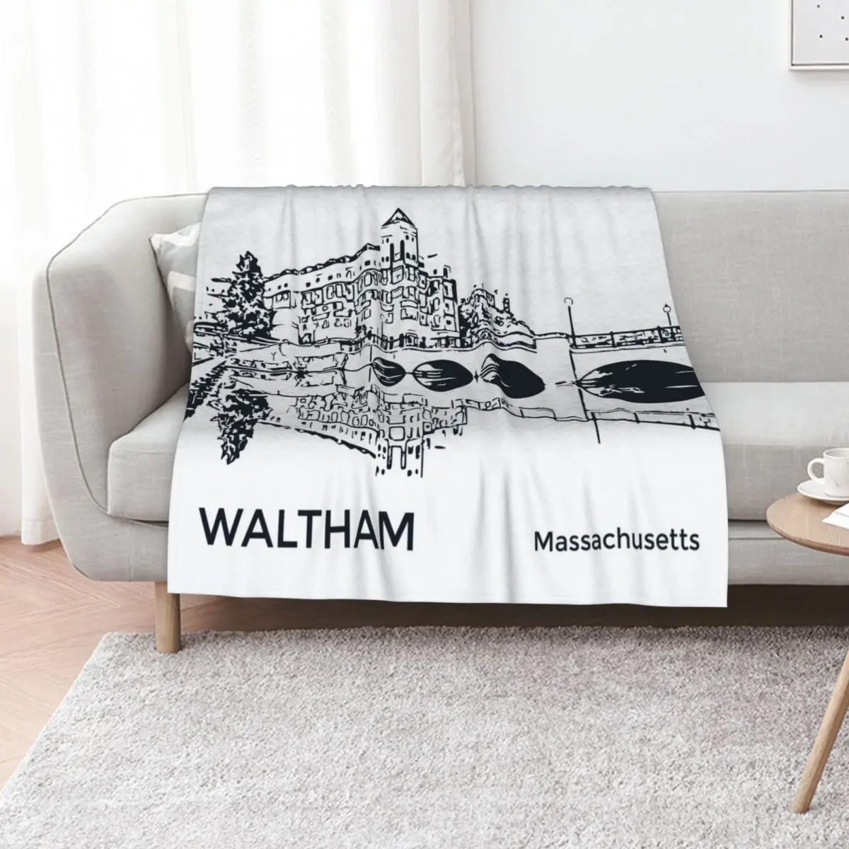 

Waltham Massachusetts Throw Blanket funny gift Sofa Summer Moving Blankets