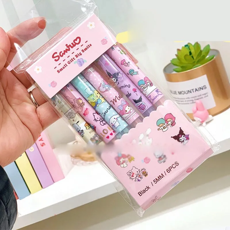 

24pcs/ лот Sanrio Little Twin Stars Kitty Gel Pen Cute Kuromi 0.5 мм черные чернила подписи ручки рекламные школьные принадлежности