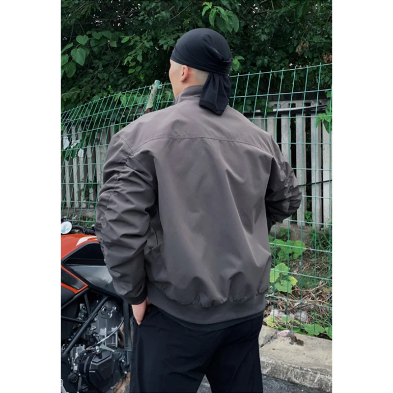Herenmode Moto Zip Up Jacket Lente Herfst Nieuwe lichtgewicht losse bomberjacks Chique Amerikaanse opstaande kraag Oversized jas