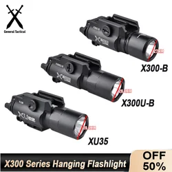 WADSN Tactical X300 X300U Metal Hanging Pistol Flashlight Strobe LED Fit 20mm Rail Airsoft X300-B X300U-B XU35 Hunting Gun Light