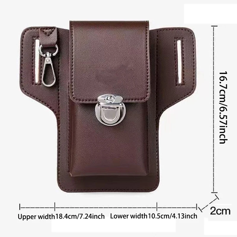 Fashion Men Multi-function PU Leather Waist Bag Mobile Phone Purse Outdoor Travel Sports Bum Pouch