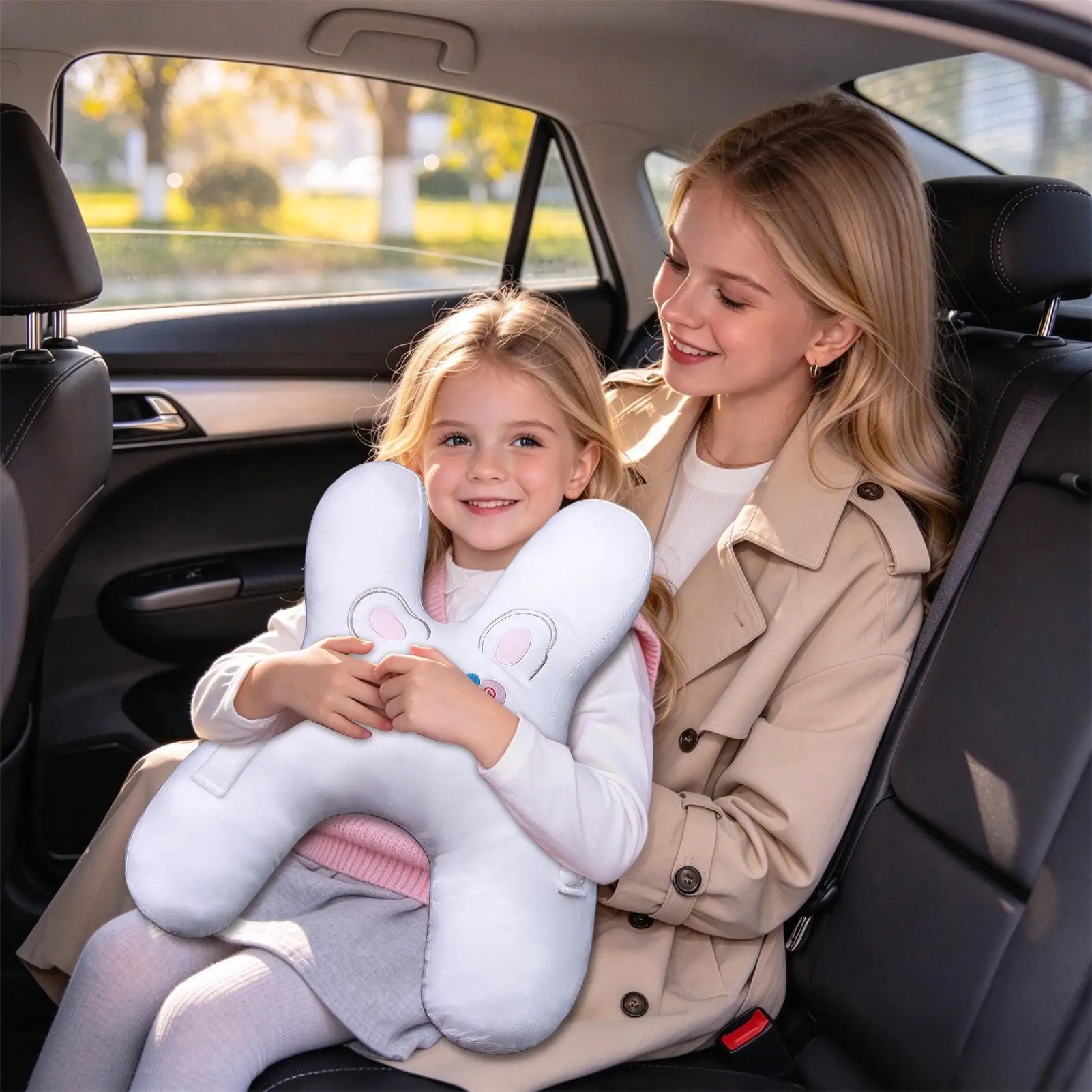 Kids Car Pillow H-Shaped Plush Animal-Themed Cushion Kids Travel Neck Pillows For Children Boys Family Outings Long Trips