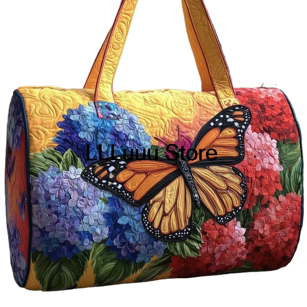 

For Weekend Trip Beach 3D Quilted Travel Tote Bag for Women Sunflower Hydrangea Handbag Lightweight Shoulder Bag Fashion Bags