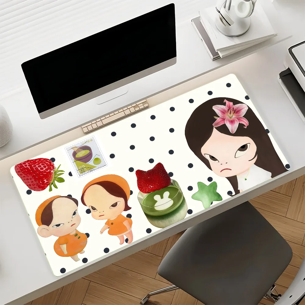 Art Y-Yoshitomo Nara Mouse Pad Anti Slip Rubber Edge Locked Thickened Laptop Gaming Desk Mat