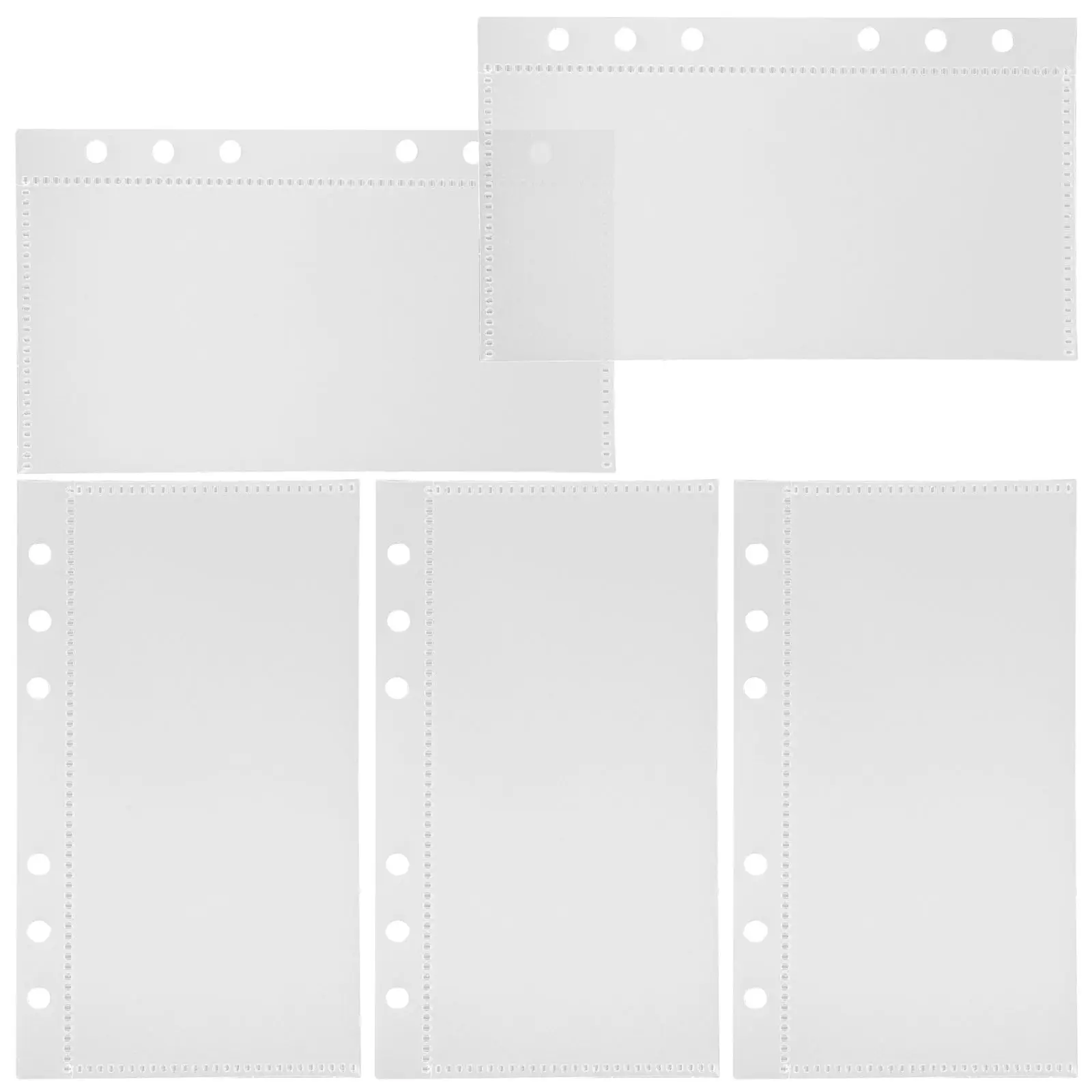 5 Pcs Blue PP Partition Pages Insert Binder Multipurpose Dividers Storing Receipts Cards Notebook