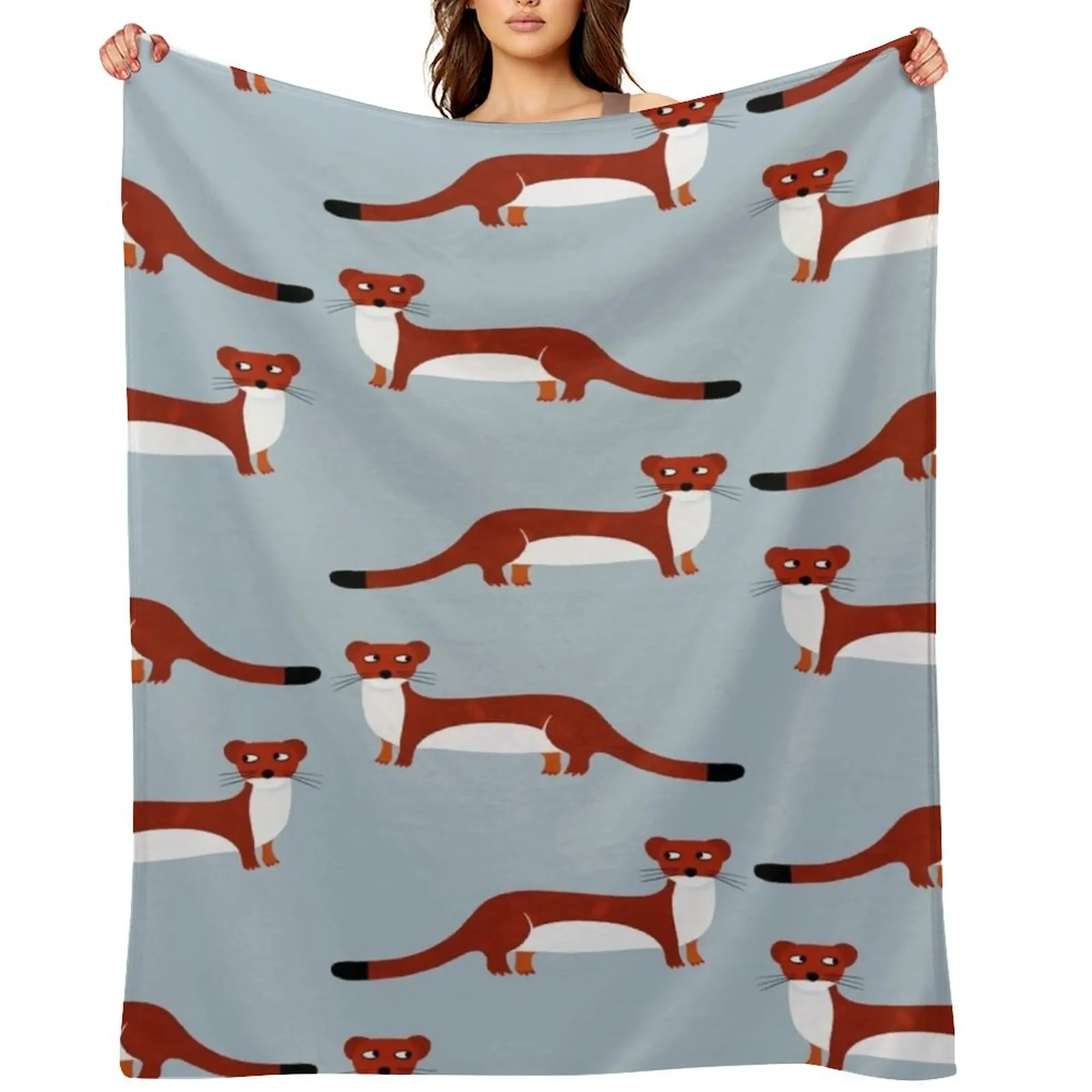 

Weasel Throw Blanket Summer Beddings Thermal Luxury Plush Blankets