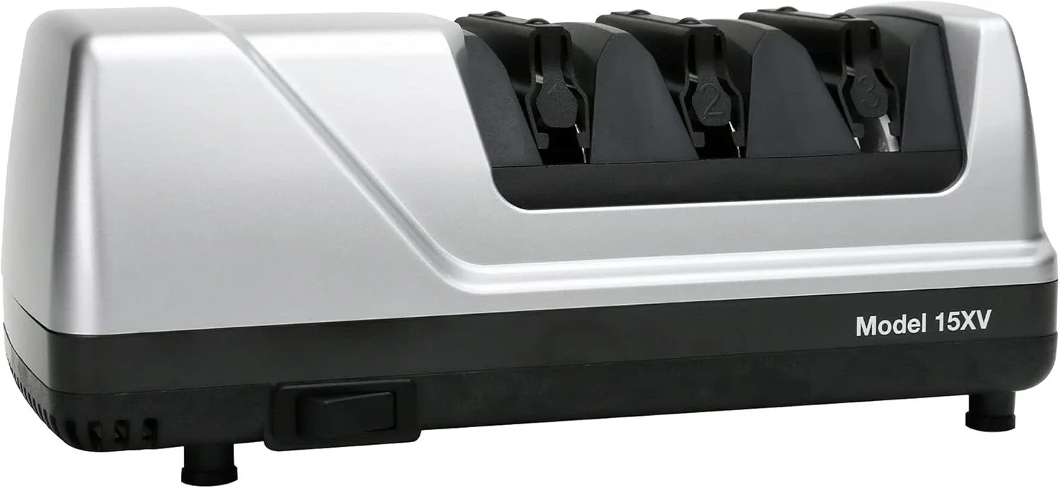 

Professional Electric Knife Sharpener with 100-Percent Diamond Abrasives and Precision Angle Guides for Straight Edge