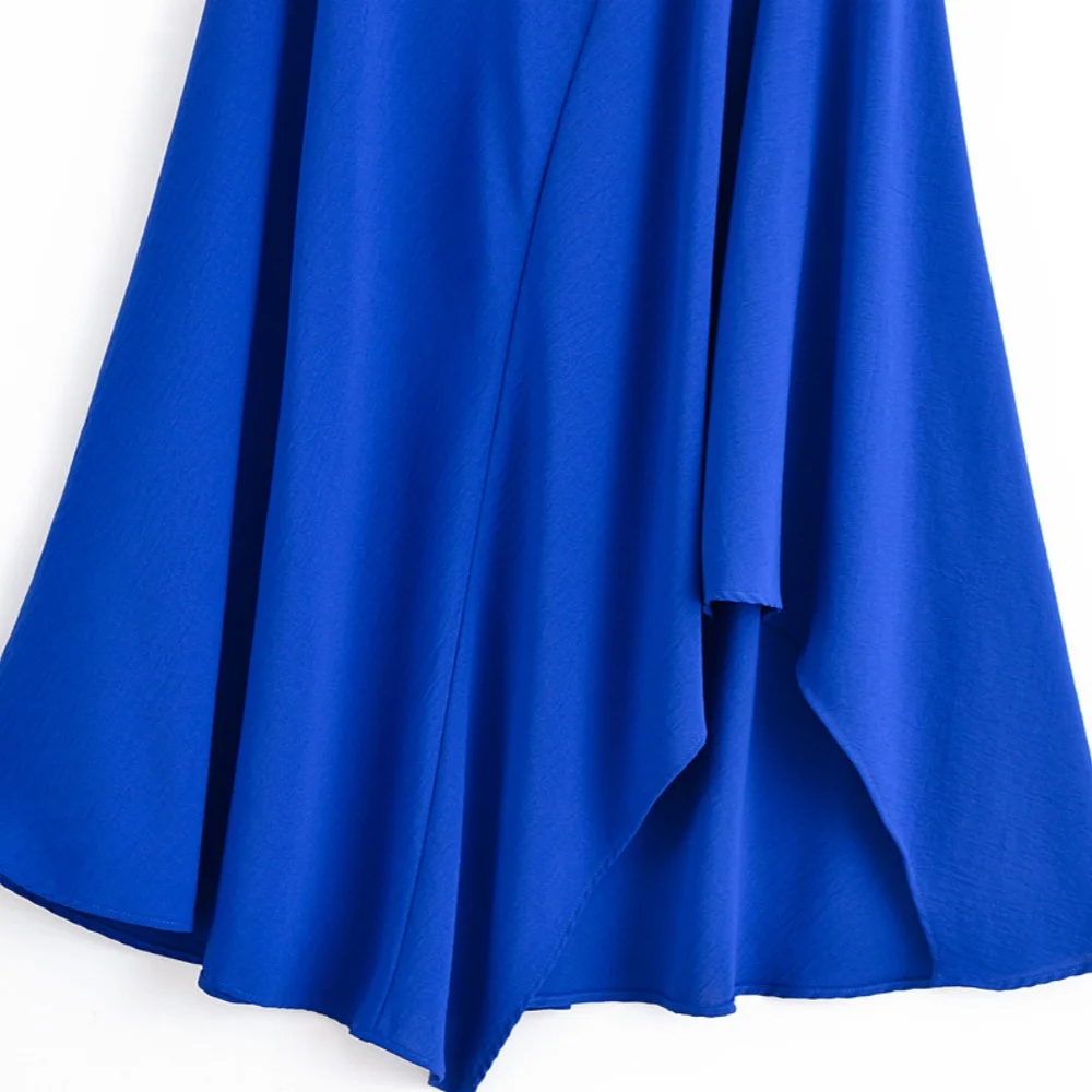 2025 verão novas chegadas moda casual feminina a linha assimétrica fivela oblíqua ombro suspender vestido