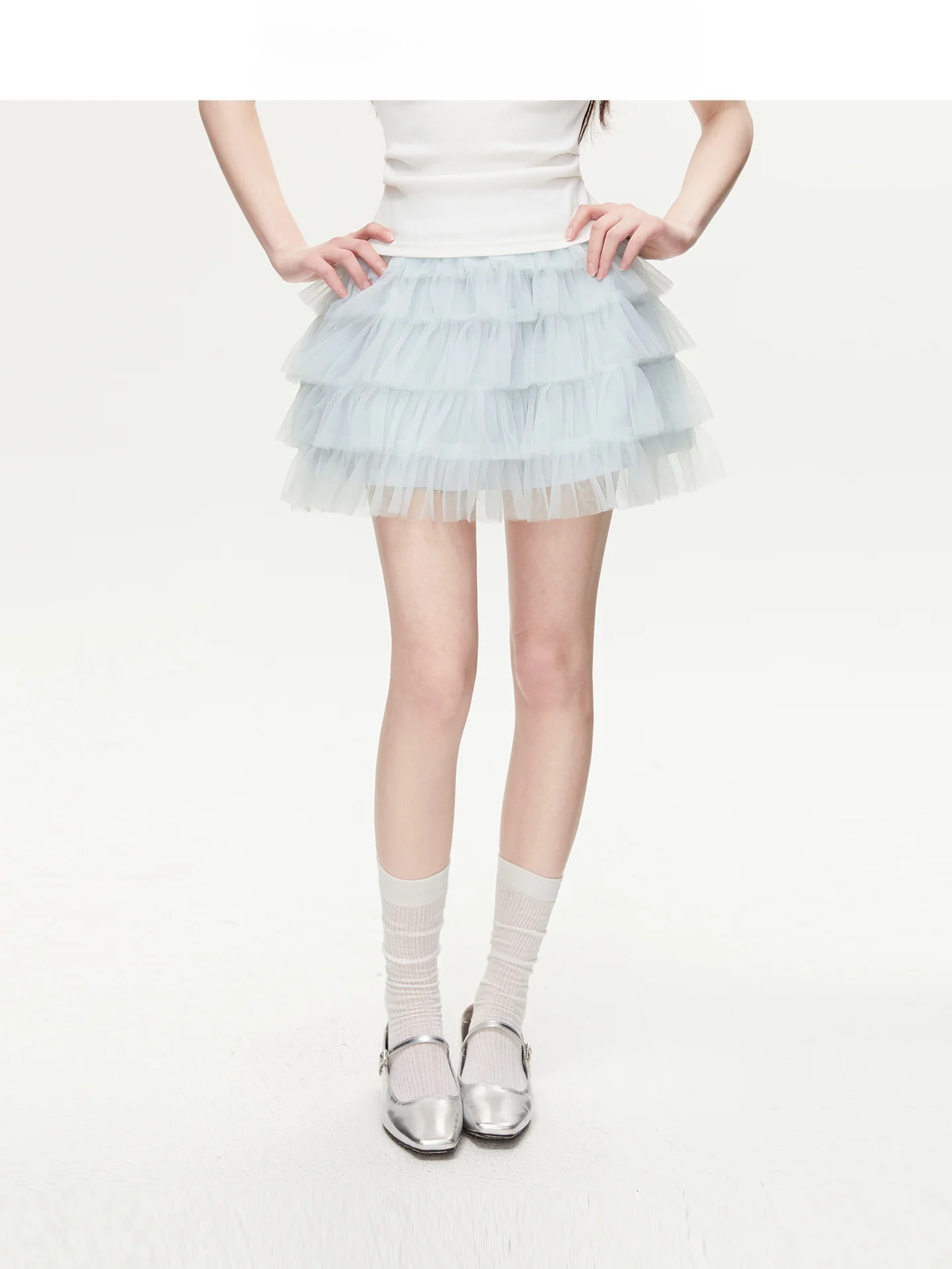 vivicathy-korean-style-ballet-net-skirt-women's-summer-new-half-skirt-sweet-fluffy-short-skirt-high-waist-cake-skirt