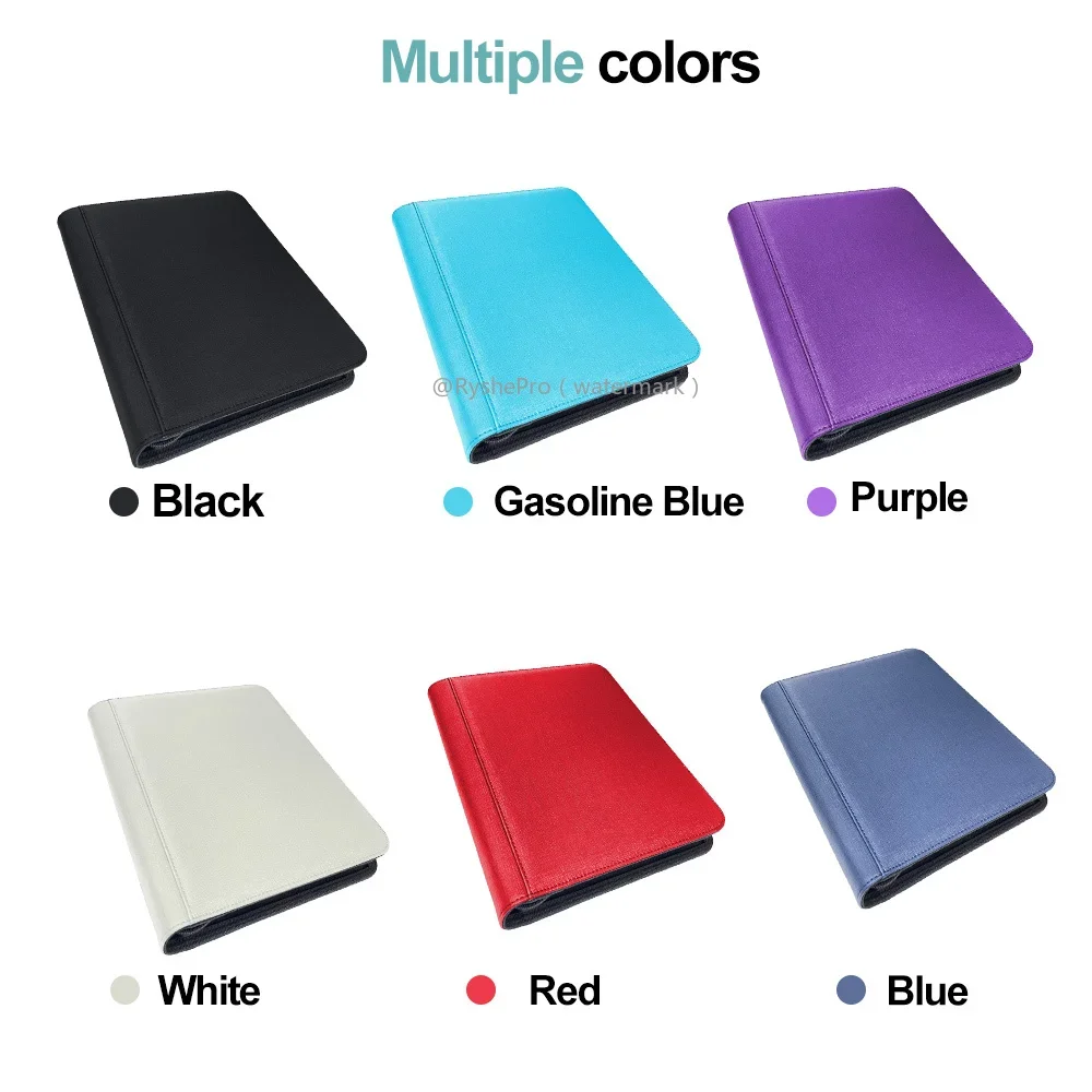 9 Pocket PU Leather Toploader Binder Holds 252 Toploaders 3" X 4" Rigid Card Holder Double Sided Pockets for Pokemon TCG Cards view 3
