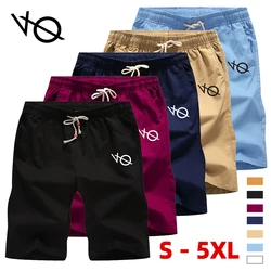 Pantalones cortos de Color sólido para hombre, Shorts de moda, transpirables, cintura elástica, informales de marca, Verano