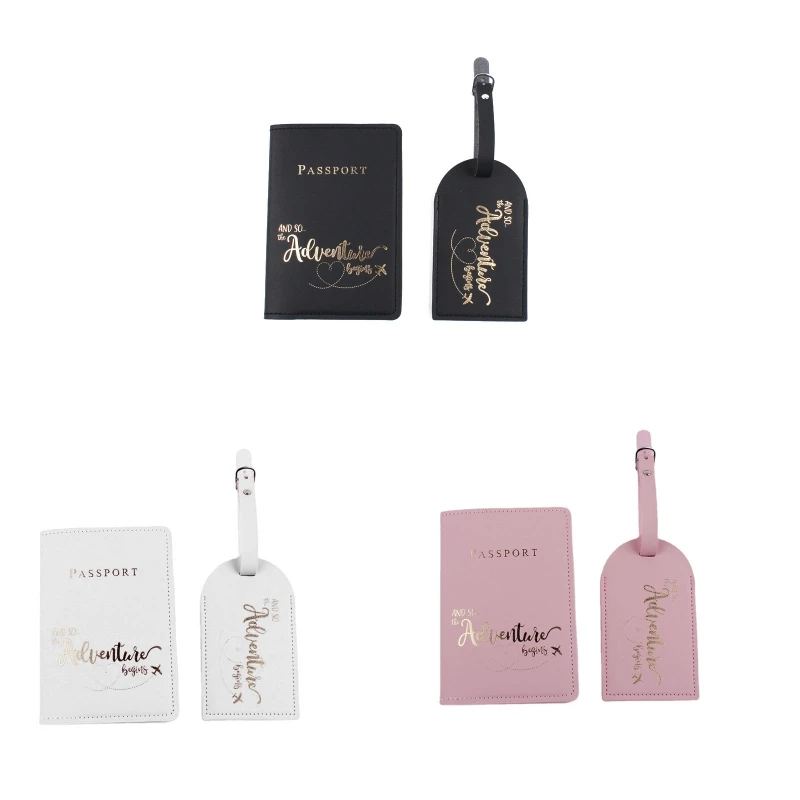 

1Set PU Leather Luggage Tag Passport for Case Wallet for Couples Travel