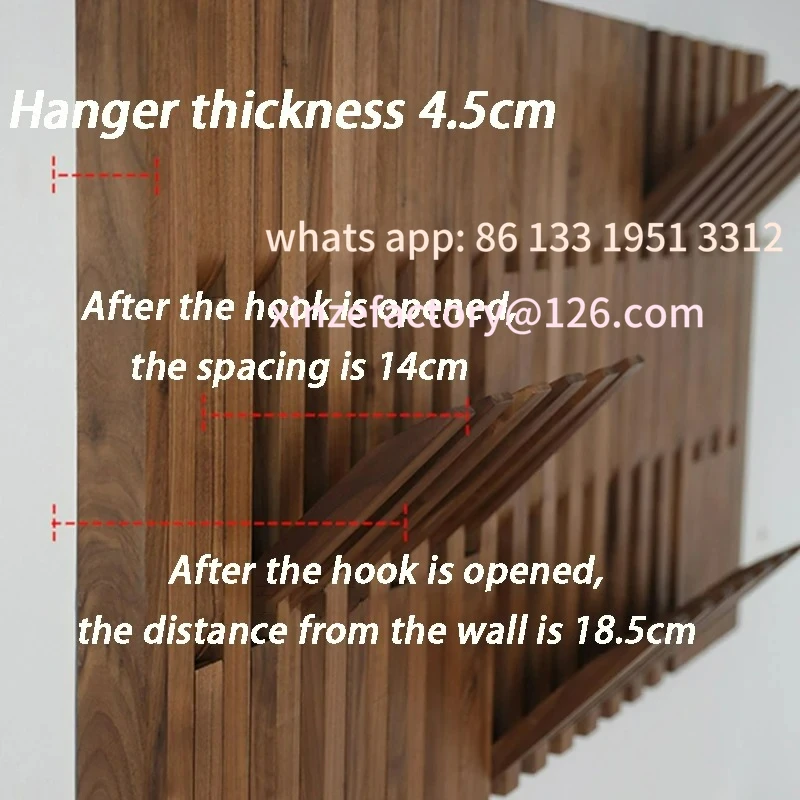 

Customizable Solid Wood Coat Racks Wall Mounted Clothes Storage Hanger Multi Layer Clothing Organizer Hanging Hooks Entrance