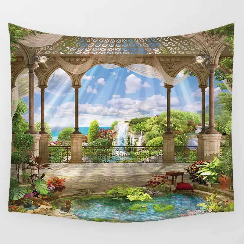 Beautiful Island Scenery Series  Wall Tapestry Rectangle Wall Hanging Tapestry Wall Art Tapestry Stage Back Cloth