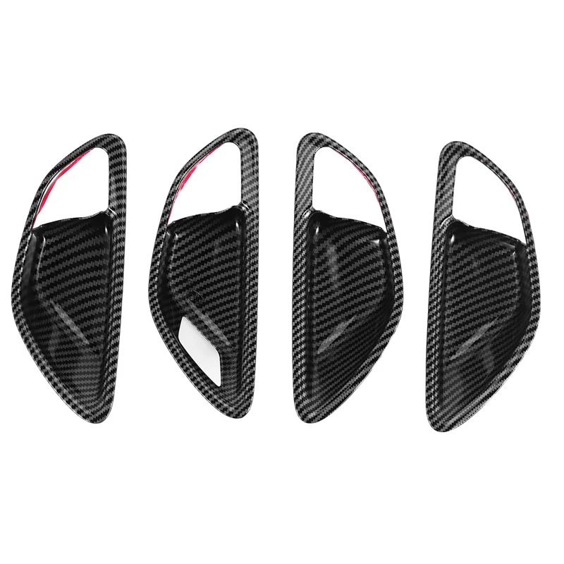 H5-Carbon Fiber Car Door Handle Bowl Cover Trim For   C E GLC Class W205 X253 GLC260L E3000L C200L 15-21 LHD