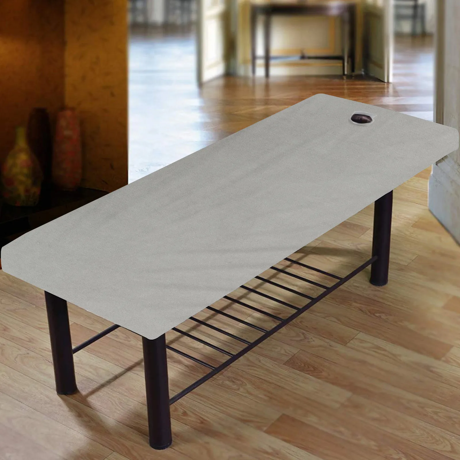 

Elastic Waterproof Massage Table Cover with Face Hole for Beauty Beds Spa Salon Hospital Oil Resistant Non Slip Soft Polyester