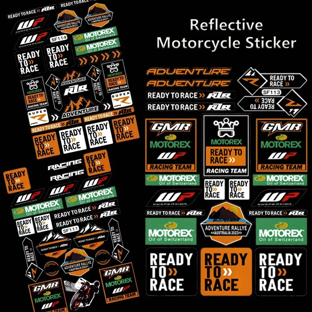 

Набор светоотражающих наклеек для мотоциклов ADVENTURE RALLYE READY TO RACE, наклейки для мотоциклов KTM, декор для топливного бака и шлема