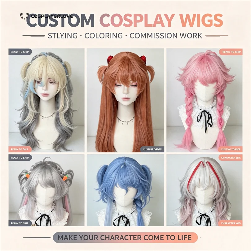 2026 Game Anime Custom Pre-Styled Cosplay Wig Styling Headwear Tail Halloween Christmas Carnival Costume