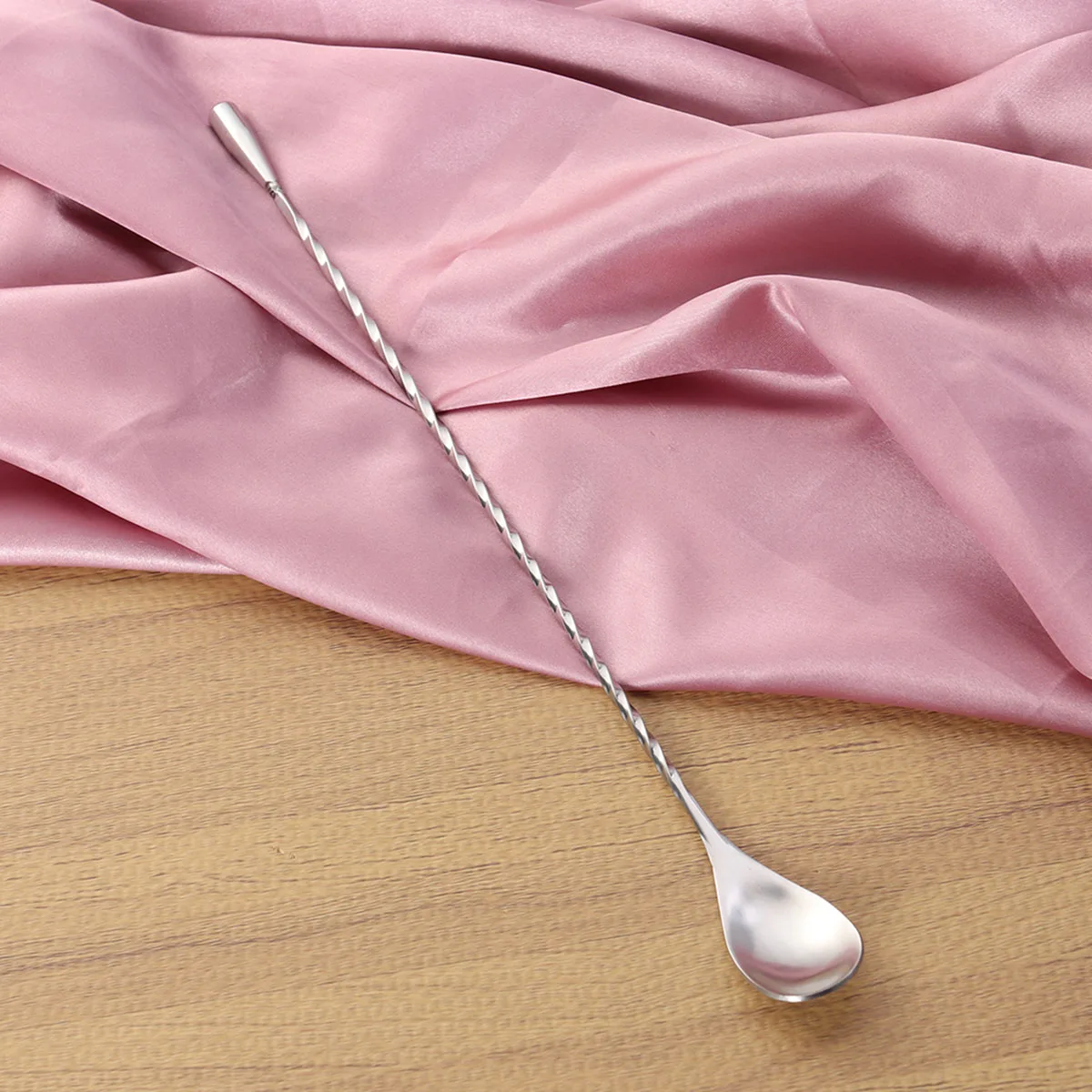 

31Cm 304 Stainless Steel Cocktail Bar Spoon Swizzle Stick Bartender Tool Twisted Handle For Shakers Glasses Pitchers Dishwasher