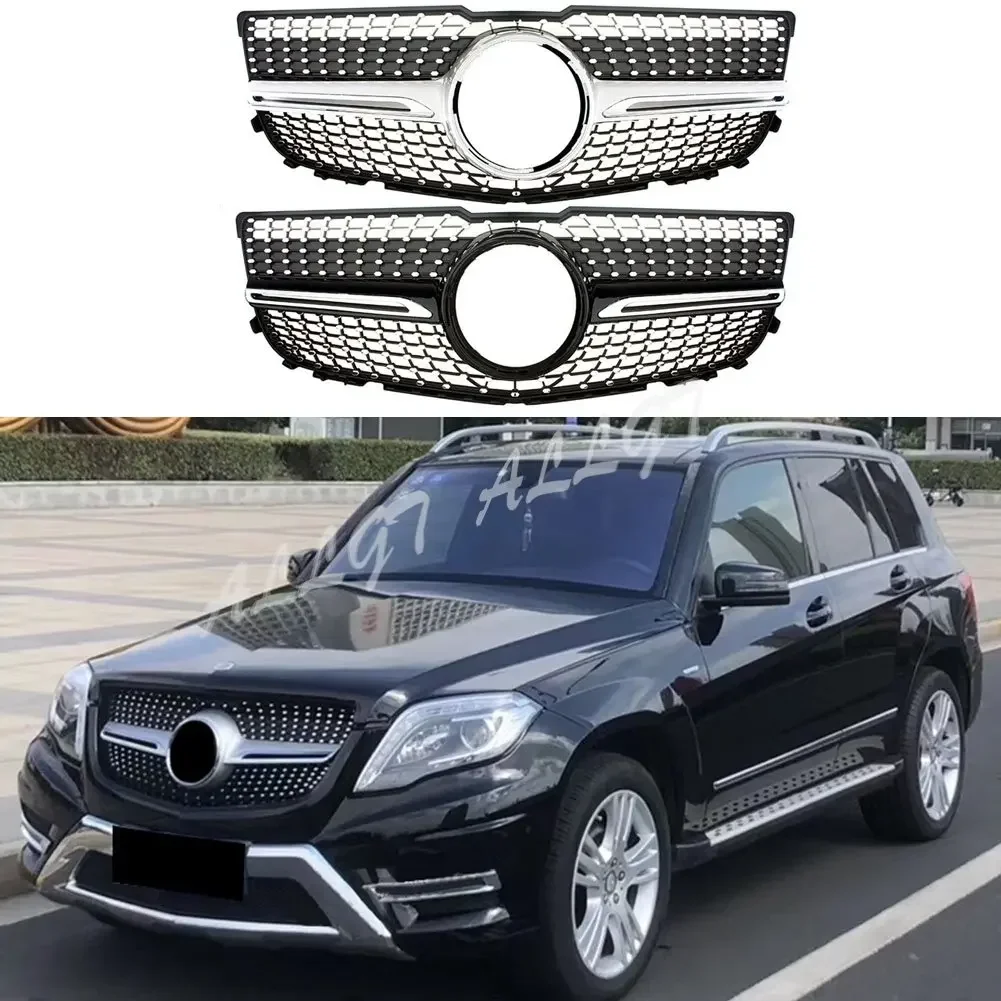 Front Racing Billet Bumper Grille Upper Facelift Grill For Mercedes-Benz X204 GLK250 GLK300 GLK350 2013 2014 2015 Diamond