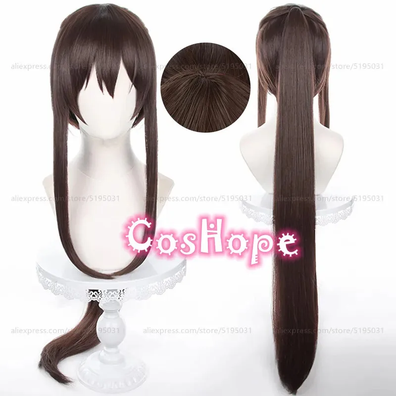 

Sagiri Yamada Asaemon Cosplay Wig 100cm Long Ponytail Hair Dark Brown Wig Cosplay Anime Wigs Heat Resistant Synthetic Wigs