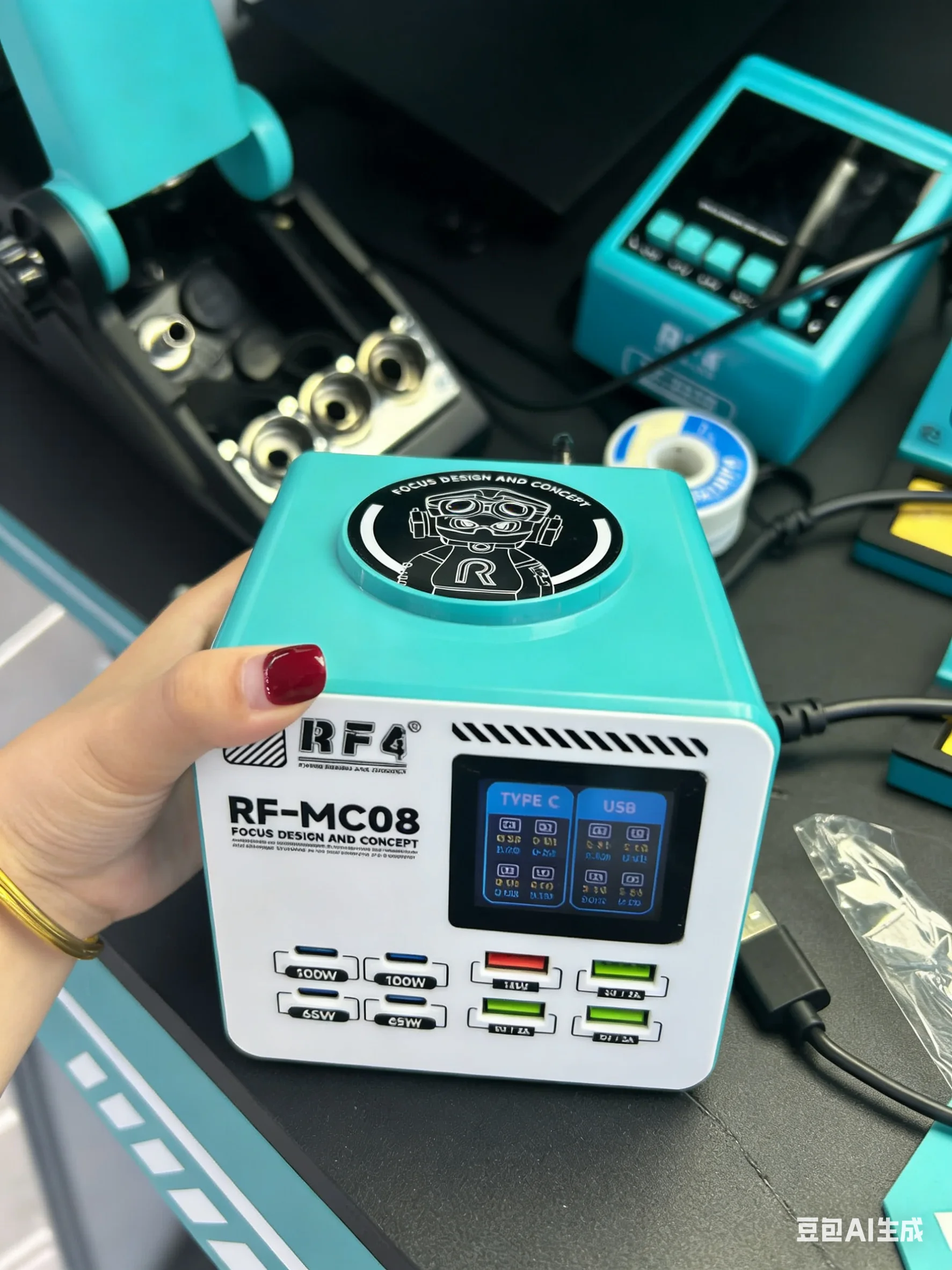 il-caricatore-multiporta-rf4-supporta-diversi-protocolli-di-ricarica-rapida-ed-e-adatto-per-la-ricarica-intelligente-e-veloce-di-telefoni-cellulari