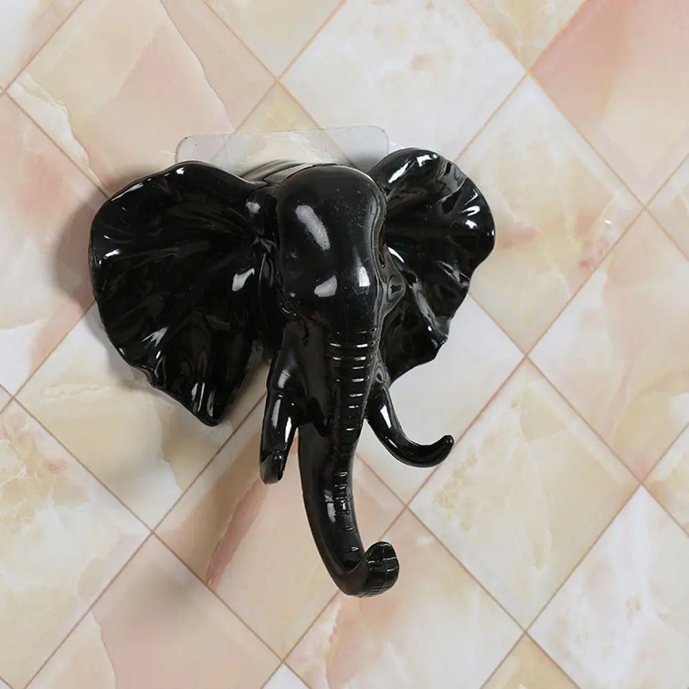 Elephant Head Shaped Key Holder Seamless Nail-free Coat Bag Holder Wall Decor Hook Wall Hanger Door Hook