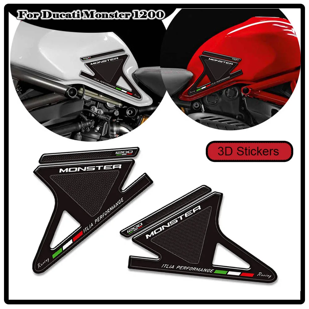 

​For Ducati Monster 1200 S R 1200S Motorcycle Tank Pad Grips Side Gas Fuel Oil Kit Knee Protection Stickers Decals