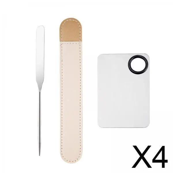 

Makeup Mixing Spatula Shiny Stainless Steel Oblique Round Head Polish Eyelash Paddle for Salon and Home Cosmetic Use