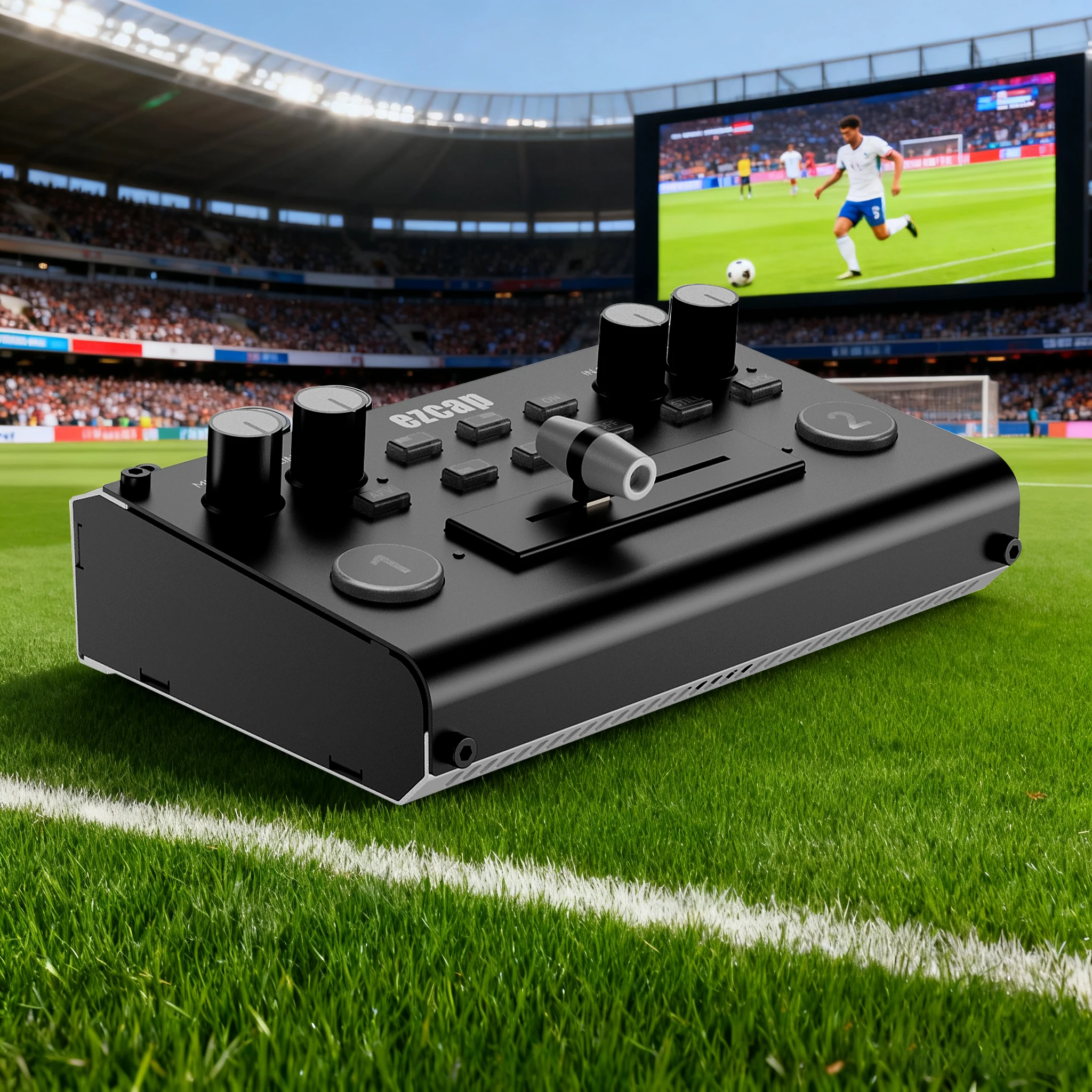 Professional 4K Dual HDMI Live Streaming Video Switcher Mixer for Two Channel Camera Live Broadcast Record Mic Line in Voice Mix