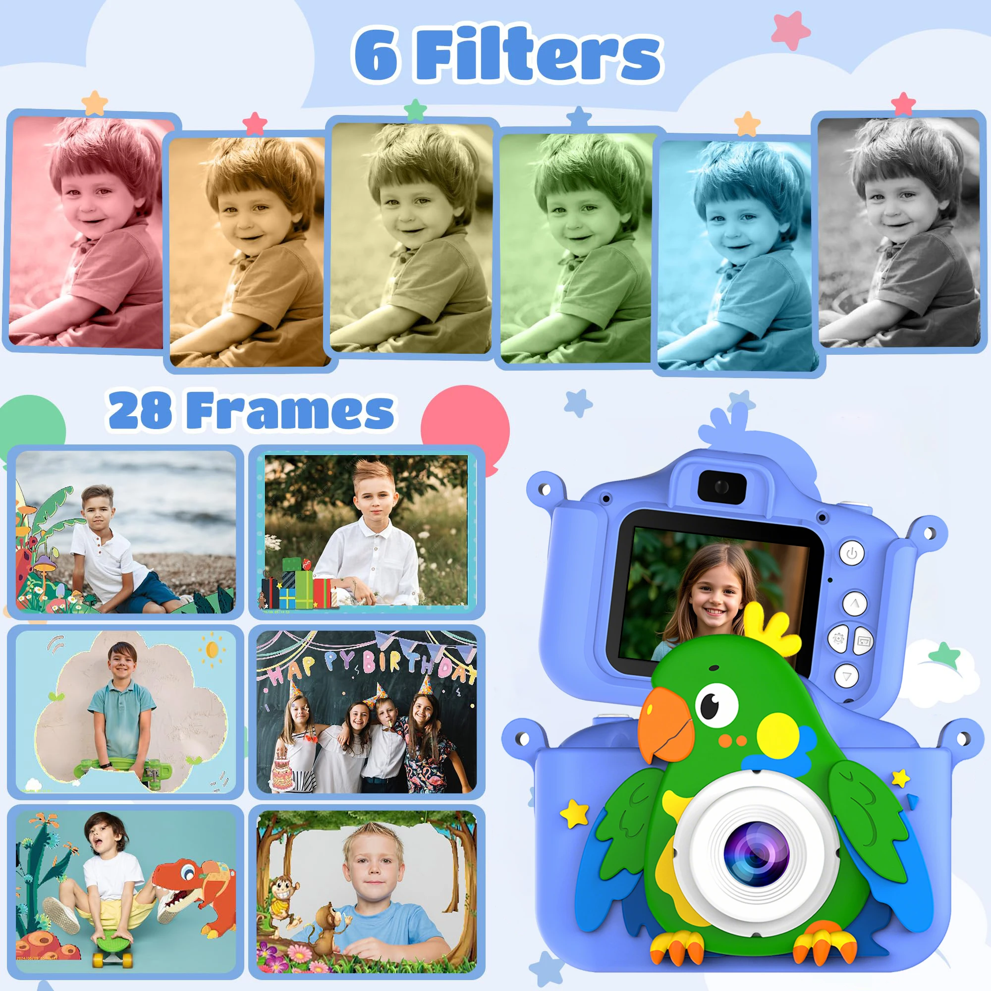 Kids' Camera, Dual Camera, 1080P HD, 48MP with Video Recording Perfect Birthday Gift for Kids Ideal Christmas, Halloween, or Bir