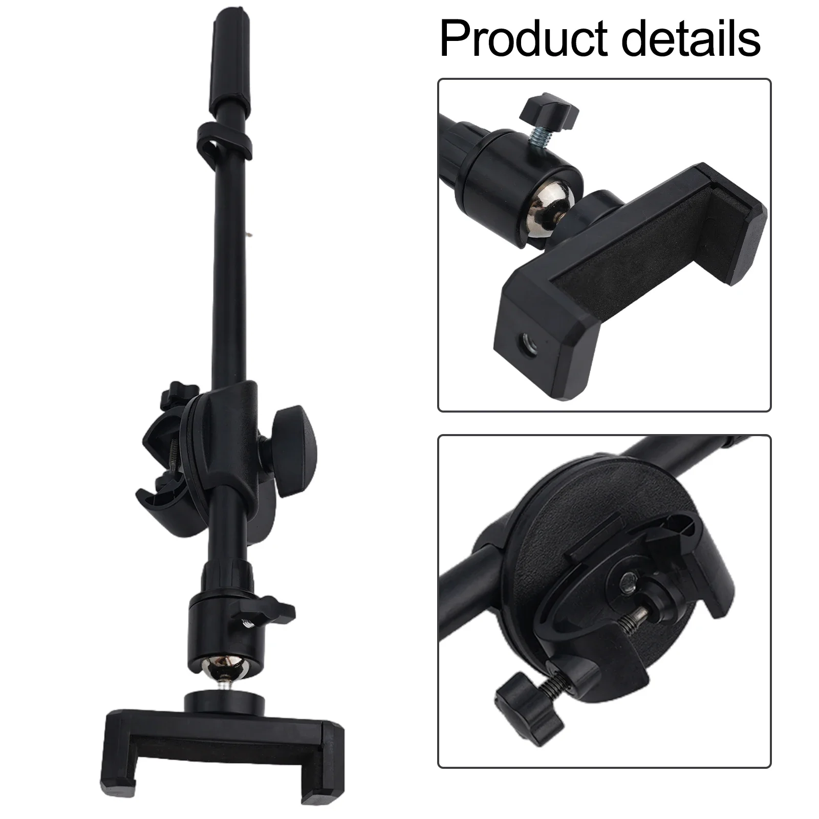 35CM Rotating Smartphone Stand Crossbar Arms Mic Clip  Holder Extension Bracket Cell Phone Live Stands Stands Mounts Holders