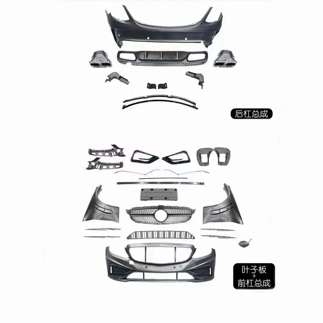 

Suitable for C-class W205 modified Carlson Wide Body Surrounded Front Bar Fender Medium Net Rear Bar Rear Lip Tail Throat Kit