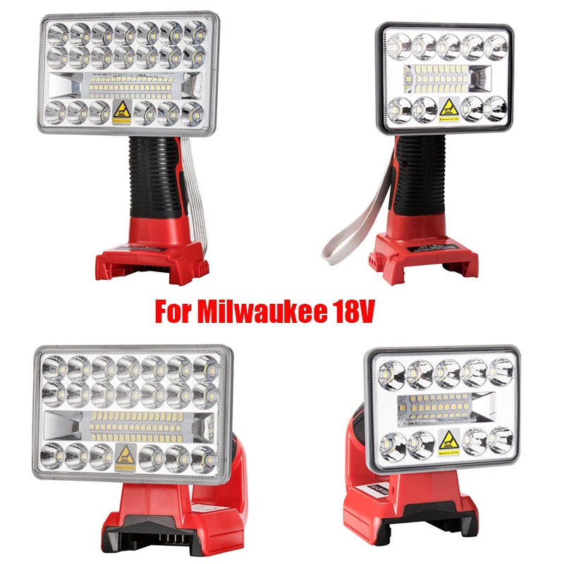 For Milwaukee 18V Li-Ion Battery Portable LED Lamp Indoor Outdoors Work Light High Quality with USB Outdoor Lighting