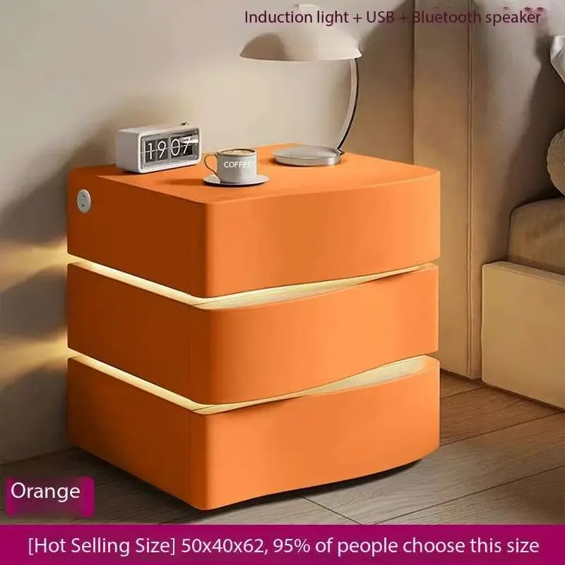 โต๊ะข้างเตียงลอยตัวอัจฉริยะ ตู้ข้างเตียงเรียบง่ายทันสมัย พร้อมไฟเซ็นเซอร์และลำโพง โต๊ะข้างเตียงระดับไฮเอนด์และหรูหรา