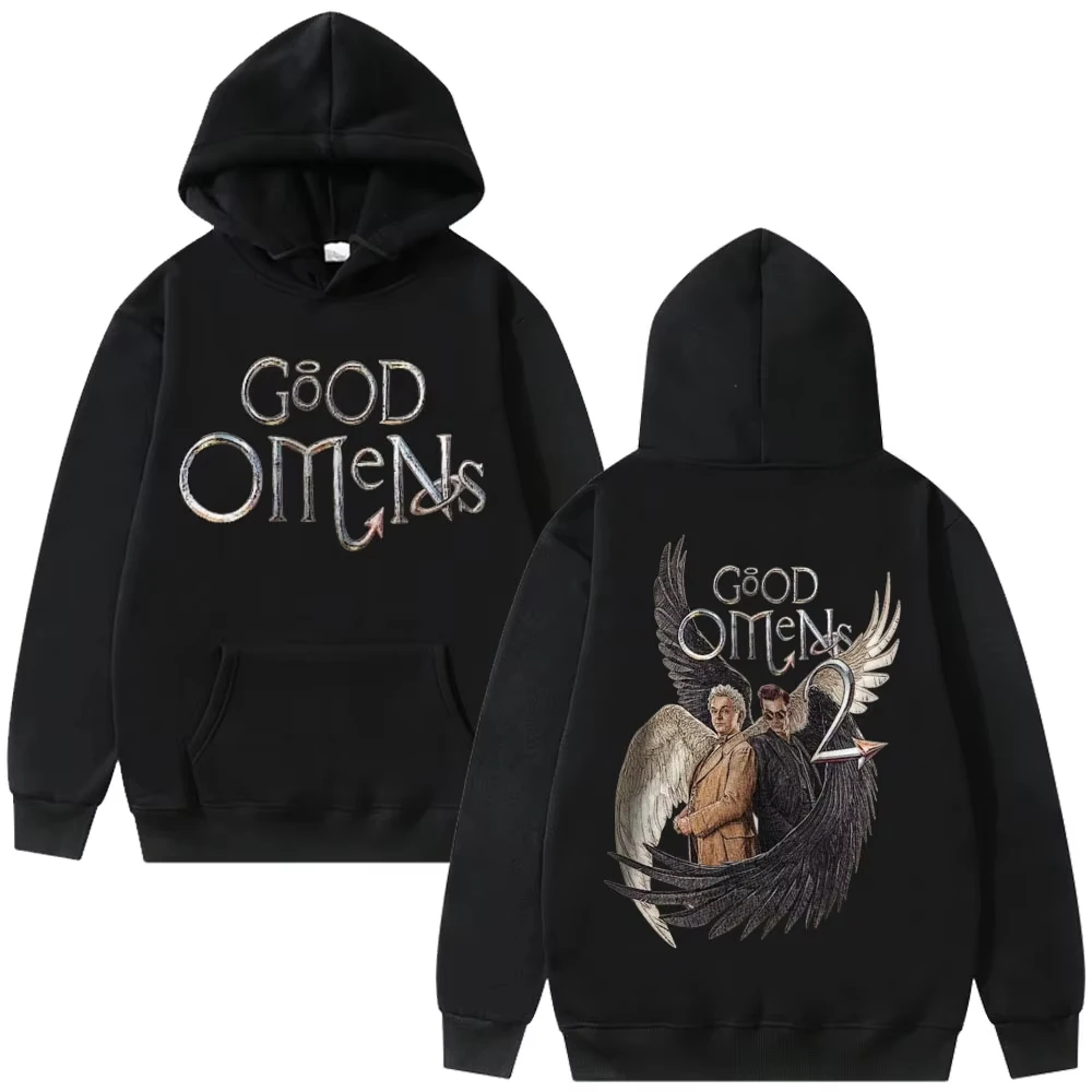 Famous Comedy TV Play Good Omens Graphic Hoodie Men's Oversized Sweatshirts Men Women Fashion Vintage Fleece Cotton Tracksuit