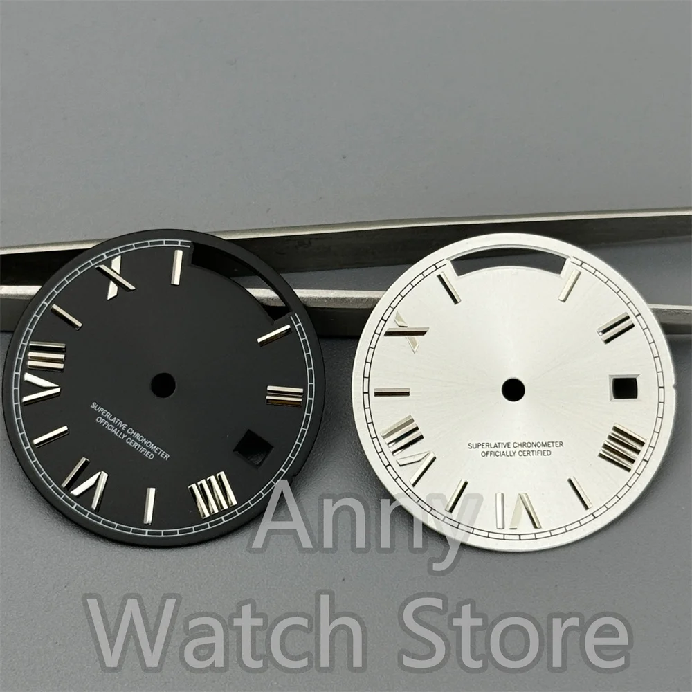 29MM Sterile Sky Blue Coffee Grey White Green Sunberst Watch Dial Roman Mark Dual Calendars Fit Miyota 8285 Movement Watch Parts