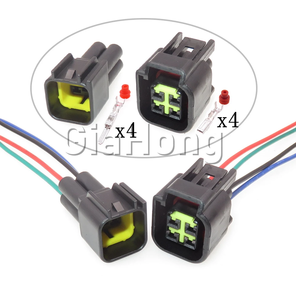 1 Set 4 Ways AC Assembly Auto Accessories FWY-C-4F-B Car Waterproof Sockets Car Wire PCB Electrical Connector 12444-5504-2