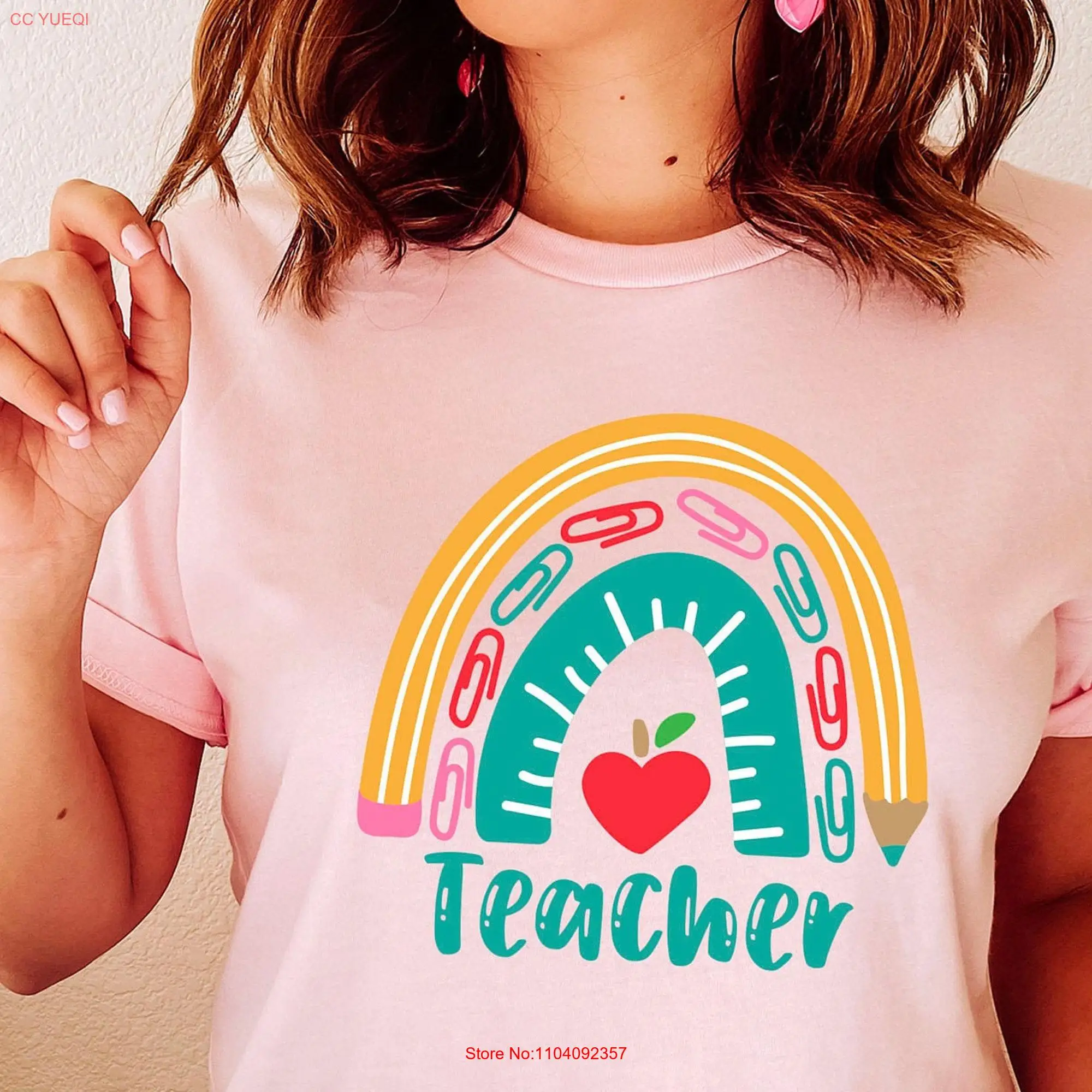 Teacher Life Rainbow T Shirt Inspirational Teach love Back To School First Grade Appreciation long or short sleeves