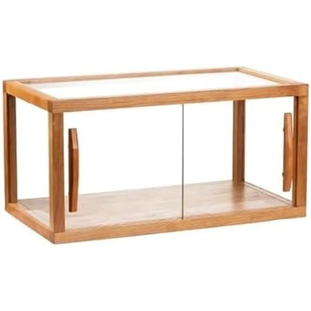 Stylish Wooden Bakery Display Case Glass Door Pastry & Cookie Showcase for Desserts Cupcakes Baked Goods and Countertop