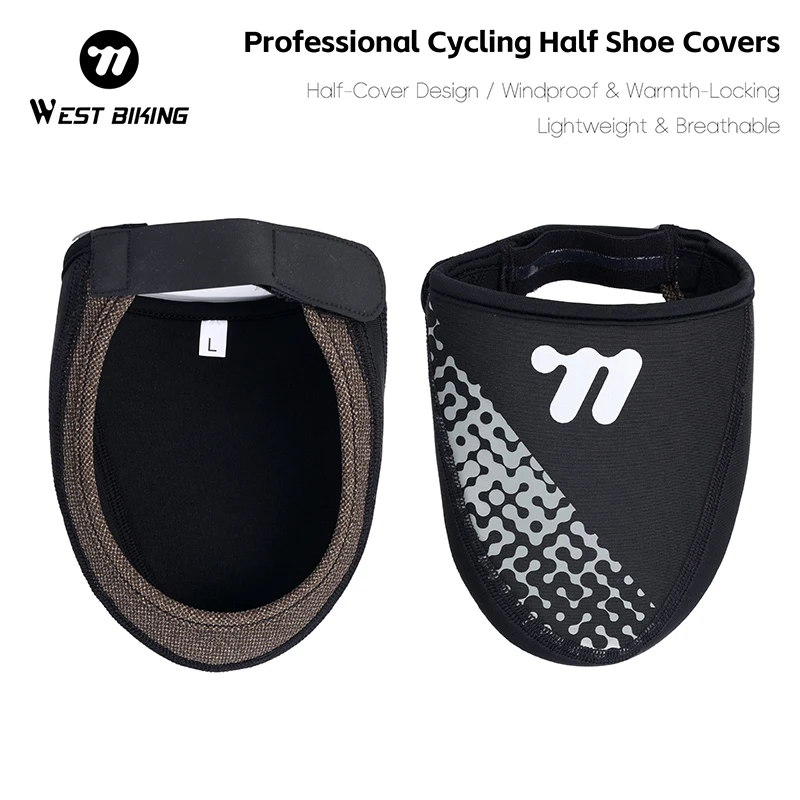 WEST BIKING Half Palm Shoes Cover Winter Keep warm Windproof Cycling Protect Boot Case Bike Shoes Cover Half Overshoes Men Women