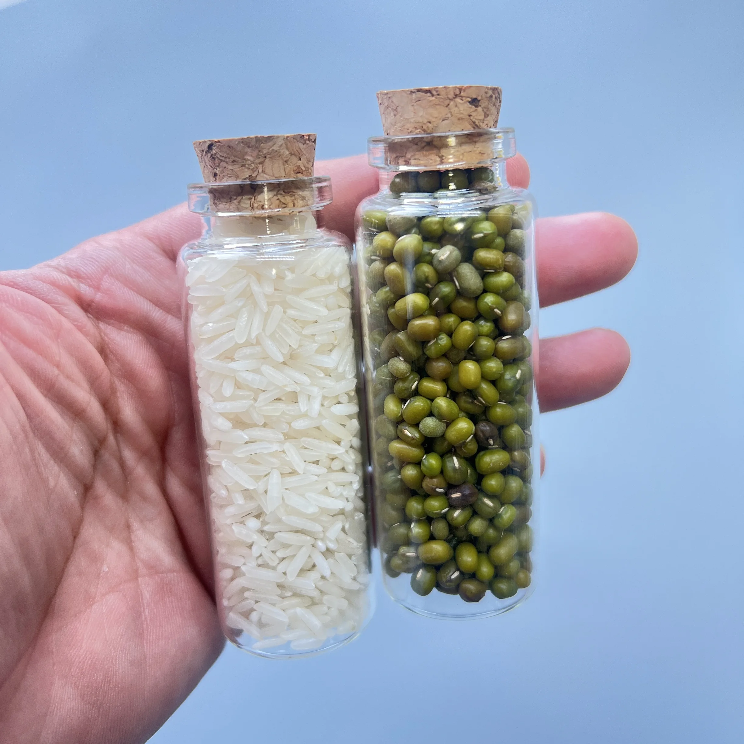10/15/56 PCS 40ml Narrow Neck Glass Bottles Cork Spice Jars for Kitchen Storage Seeds Containers DIY Herb Vials Home Decor