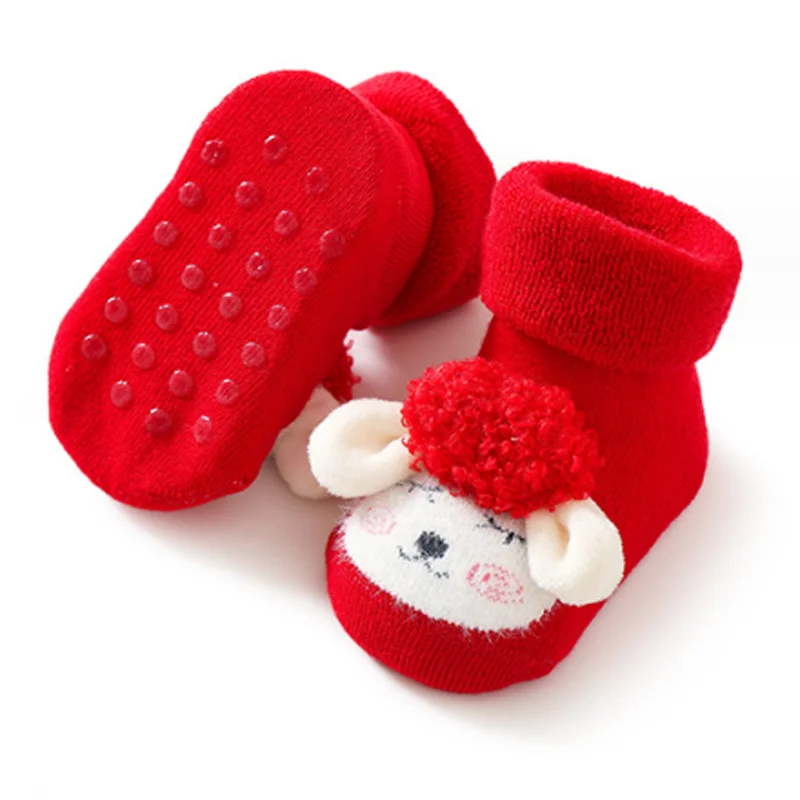 New Winter Red Thick Warm Baby and Children\'s Socks