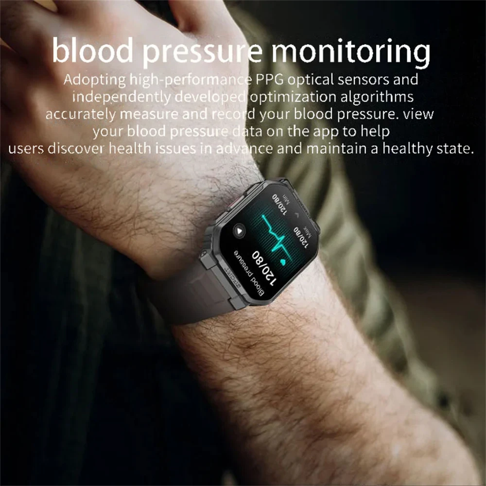 Wytrzymałe zegarki wojskowe Smart Watch Men Ftiness Ip68 wodoodporne 1.83 ''AI Voice Bluetooth Smartwatch z funkcją dzwonienia 2023 dla Android IOS