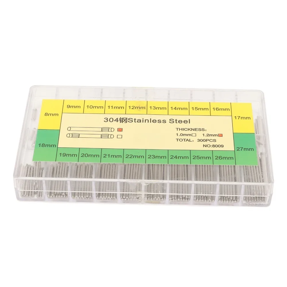 

Профессиональный ремешок для часов из нержавеющей стали, размер 8-27 мм, толщина 1,2 мм, ремешки для часов, 300 шт., сменный фрикционный ремешок