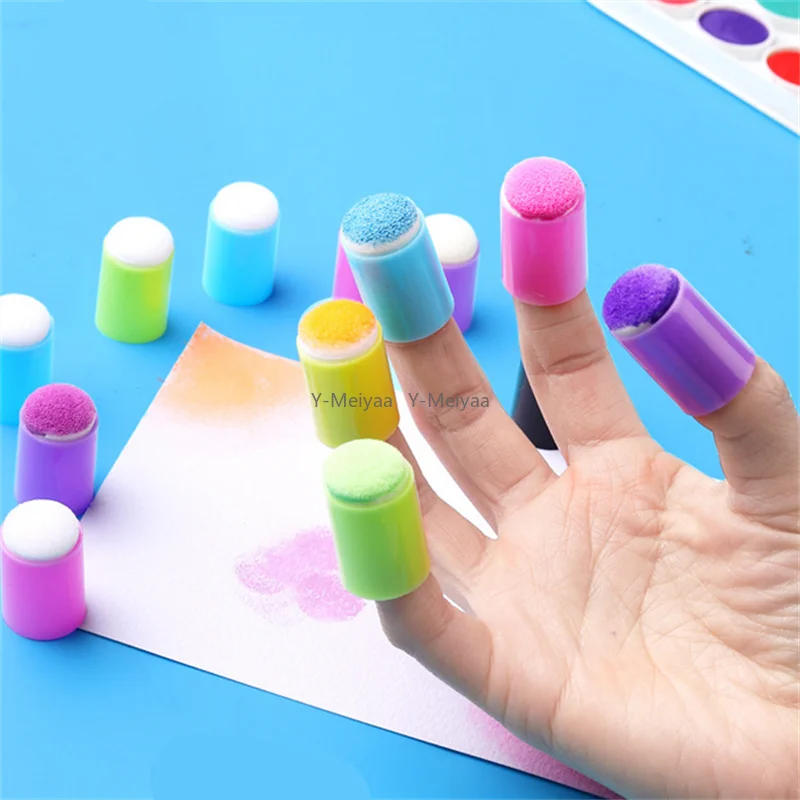 1/10/20 قطعة الأطفال إصبع الإسفنج Daubers الطلاء منصات الحبر ختم فرشاة اليدوية Craft بها بنفسك الحرفية سكرابوكينغ اللوحة صنع الرسم