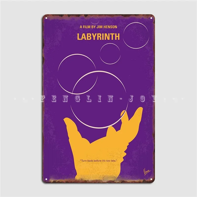 Labyrinth Minimal Movie Poster Metal Plaque Poster Wall Cave Pub Garage Design Plates Tin Sign Posters Retro Cave Home Tavern