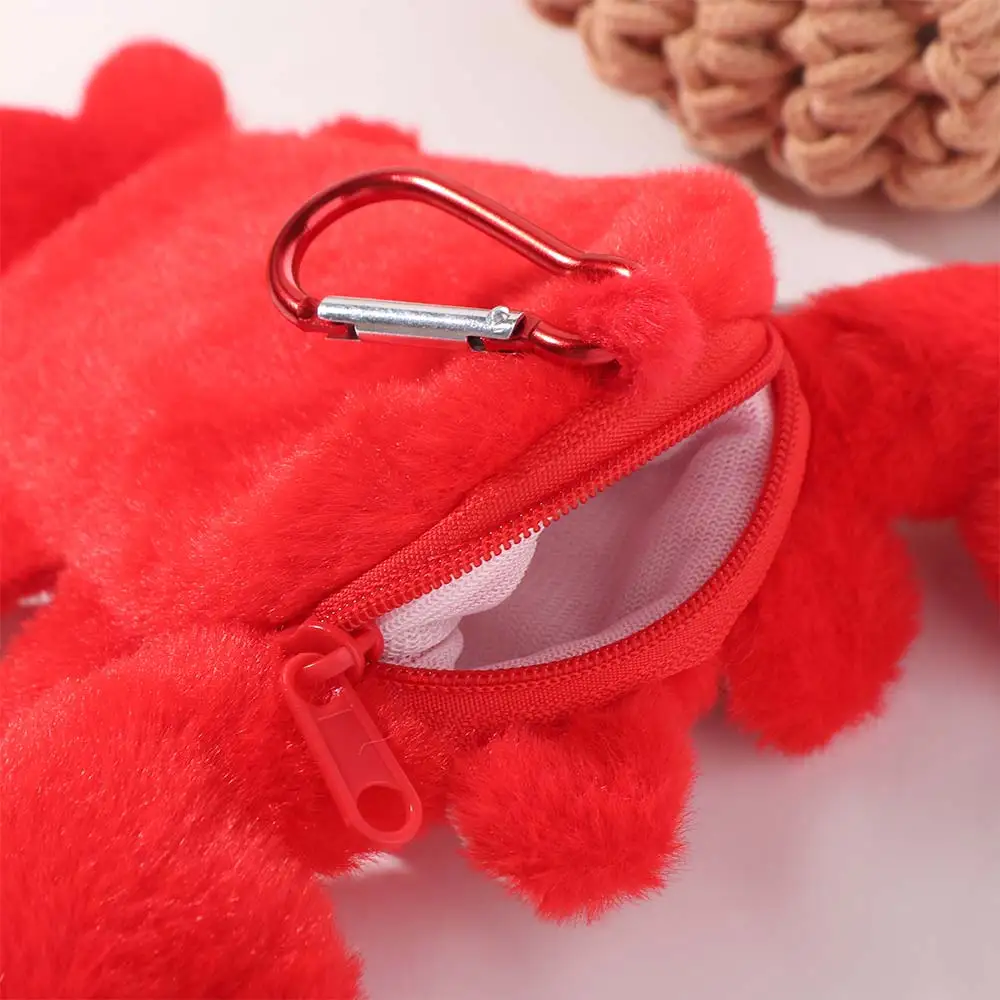 Soft Lobster Ocean Animal Coin Purse Fluffy Simulation Keychain Collection Hanging Decoration Animal Bag Pendant Storage