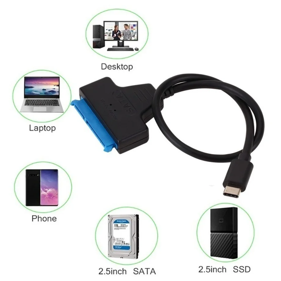 TYPE-C USB 3.1 To Sata Easy Drive Line Desktop Hard Drive Line Notebook Hard Drive Read Data High Speed Universal For PC Laptop