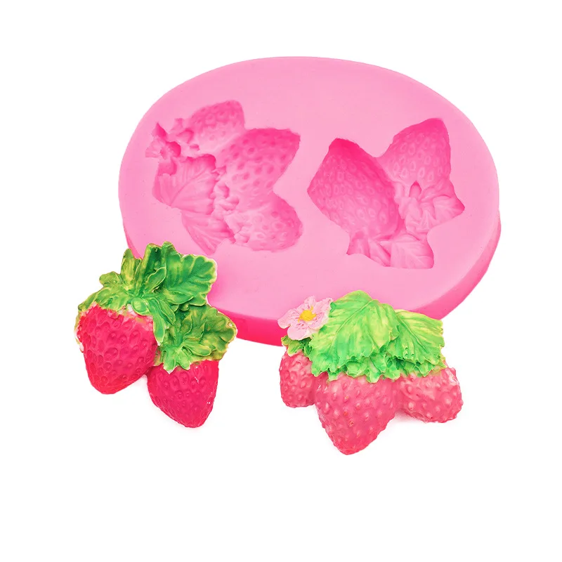 Fruit Strawberry Silicone Mold DIY Baking Chocolate Fruit Cake Dessert Decoration Aromatherapy Plaster Mould A849